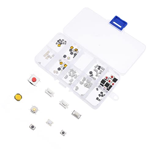STOBAZA 100Stücke Teiliges Knopfschalter Druckschalter für DIY Projekte für Elektronik Kunststoffbox zur Einfachen Lagerung und Anwendung von STOBAZA