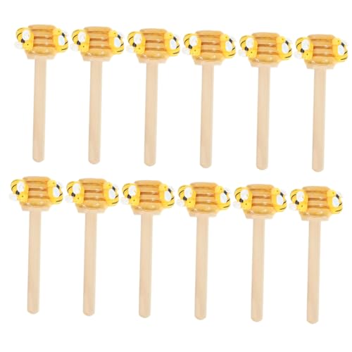 STOBAZA 12 Stück Teiliges Bee Tiered Tray Dekor mit Künstlichem Honig und Bienenmotiv Mini Bienenstäbchen für Sommer Bauernhaus Küchen und Festtagsdekoration von STOBAZA