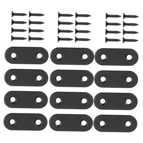 STOBAZA 12 Stück Teiliges Edelstahl flachwinkel Rostfreie Gerade Montageplatten Kleine Metallbefestigung für Möbelreparatur und Verstärkung Inklusive Schrauben Vielseitig Verwendbar für von STOBAZA