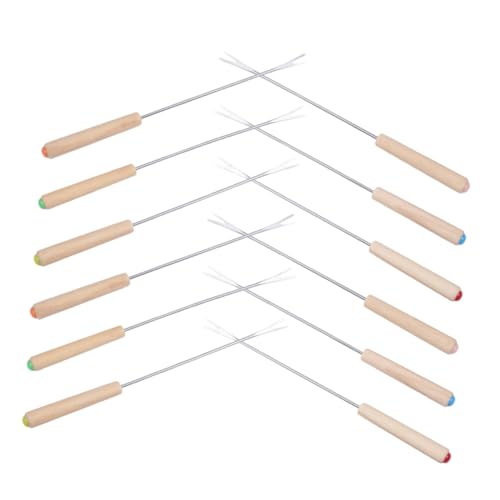 STOBAZA 12 Stück Teiliges Fonduegabel Edelstahl mit Hitzebeständigem Holzgriff Lang Farbcodierte Käse und Schokoladenfondue Spieße Vielseitig für Käse Schokolade und Candy Dipping Geeignet STOBAZA 12 Stück Teiliges Fonduegabel Edelstahl mit Hitzebeständigem Holzgriff Lang Farbcodierte Käse und Schokoladenfondue Spieße Vielseitig für Käse Schokolade und Candy Dipping Geeignet von STOBAZA