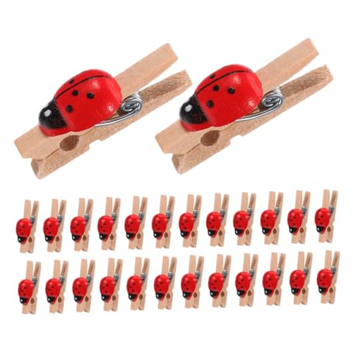 STOBAZA 150stücke Mini-Clips Mit Marienkäfer-Design Für Fotos Notizen Und Bastelprojekte Holzklammern Für Dekoration DIY Und Organisation Im Büro Hause Leicht Tragbar Sicherem Halt von STOBAZA