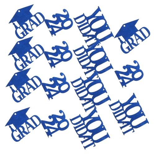 STOBAZA 18 Stück Teiliges Graduation Vase Labels Sichere Wiederverwendbare Dekoration für Abschlussfeier Blauer Filz Vielseitig für Blumenvasen und Flaschen Partyfreundlich Geruchsneutral von STOBAZA