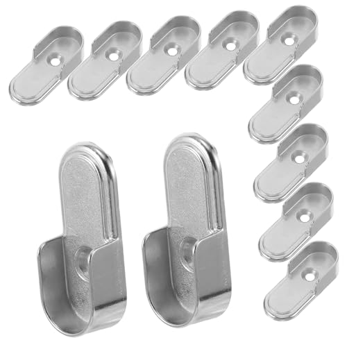 STOBAZA 18 Stück Teiliges Kleiderschrankrohrhalter aus Robustem Zinklegierungs Metall Endstützen mit Präzisen Montagebohrungen für Schnelle Installation und Starke Tragkraft bei von STOBAZA