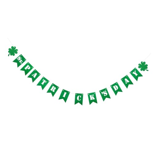 STOBAZA 2 Kleeblatt-Banner Dekorationen Zum St. Patrick's Day St Patrick Flagge Kleeblatt-Girlande St Patrick Tagesflagge Latte-Kunst Vierblättriges Kleeblatt von STOBAZA