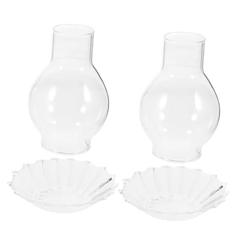 STOBAZA 2er Set Teelichthalter Gestreifter Glassockel Windfest Und Stabil Vintage Kerzenhalter von STOBAZA