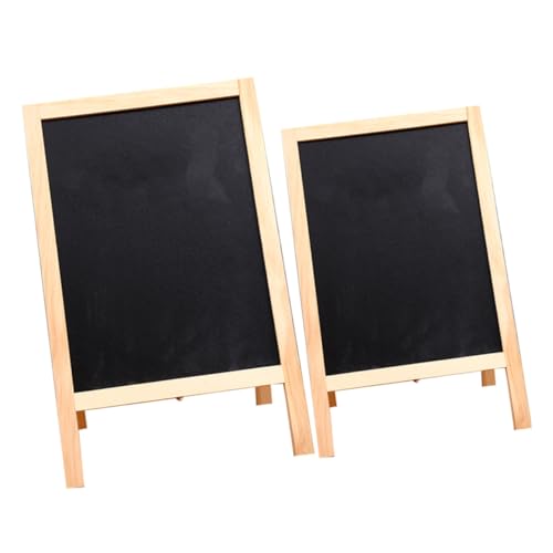 STOBAZA 2 Stück Doppelseitige Holz kreidetafel und Whiteboard Klappbar Freistehend Beschreibbar mit Kreide und Marker Multifunktionales Memoboard für Lernen Küche Garten Party von STOBAZA