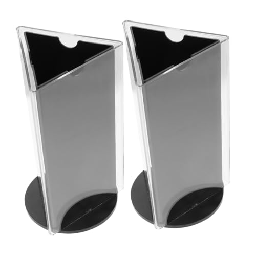 STOBAZA 2 Stück Drehbare Tischaufsteller Acryl Menükartenhalter Drehbar Stabil Transparent für Restaurant Bar Verkaufsdisplay von STOBAZA
