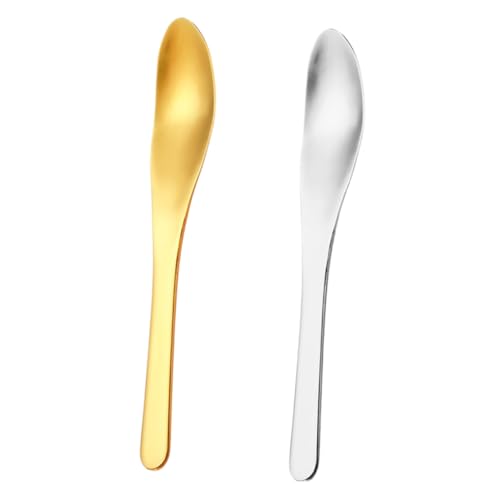 STOBAZA 2 Stück Edelstahl Teiliges Kaffeelöffel Gold und Naturfarben Kompakter Dessertlöffel mit Glattem Kopf Vielseitig für Zucker Kaffee Milchpulver Gewürze Bequem und Stilvoll für STOBAZA 2 Stück Edelstahl Teiliges Kaffeelöffel Gold und Naturfarben Kompakter Dessertlöffel mit Glattem Kopf Vielseitig für Zucker Kaffee Milchpulver Gewürze Bequem und Stilvoll für von STOBAZA