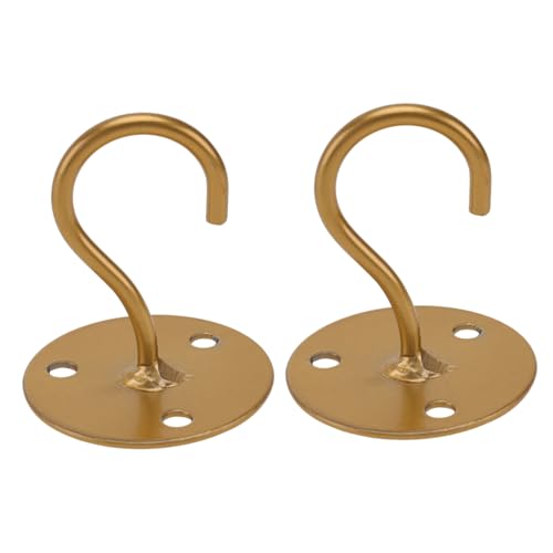 STOBAZA 2 Stück Eisen Wandhaken Gold Stabile Deckenhaken für Blumenampeln Vintage Blumentopf Halter Wetterfeste Pflanzenhalterung für Garten Balkon und Innenbereich von STOBAZA