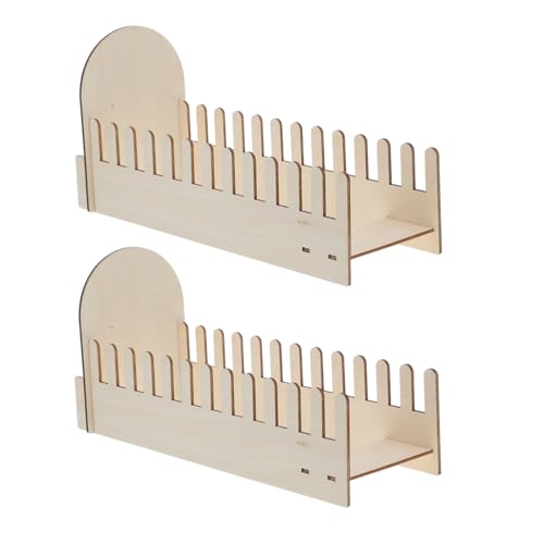 STOBAZA 2 Stück Grußkartenständer Grußkartenorganisator Kartenständer-Präsentationsständer Tabletop Postcard Card Display Rack Postkartenhalteranzeige Posterhalter Kartenanzeigestand Holz von STOBAZA