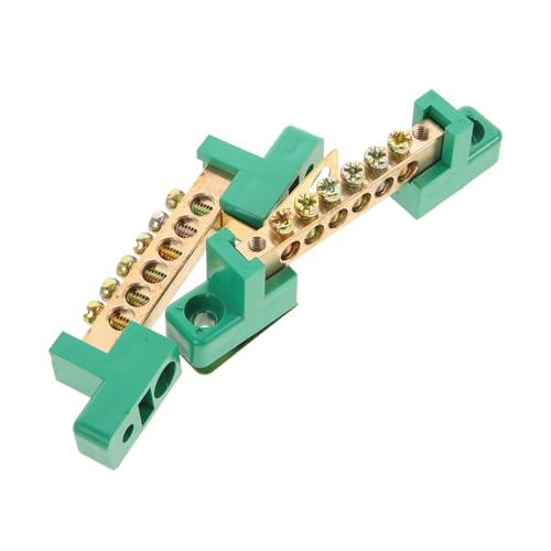 STOBAZA 2 Stück Kupfer Erdungsbusbar Stabile Sammelschiene Anschlussklemmen Verteilerblock für Elektroverteilung Sicherer Kontakt Langlebig für Verteilerkasten und Geräte von STOBAZA