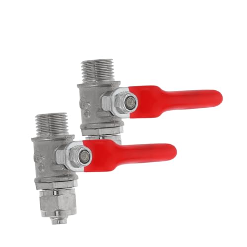 STOBAZA 2 Stück Kupfer kugelhahn Außengewinde mit Bedienhebel Drehgriff Absperrbar für Wasser Luftleitungen Rostfrei Langlebig Geeignet für Bewässerung und Gasversorgungssysteme von STOBAZA