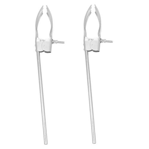 STOBAZA 2 Stück Laborklemme Mittlere Metall Halter Verstellbar für Rundkolben und Reagenzglas Sicherer Griff mit Rutschfester Klemmfunktion von STOBAZA