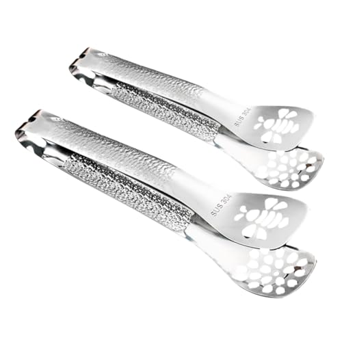 STOBAZA 2 Stück Multifunktionale Edelstahl Bbq Klemmen Teiliges Küchenzangen mit Rutschfestem Griff für Grillen Servieren Buffet und Braten Hitzebeständig und Sicher für Große Events von STOBAZA