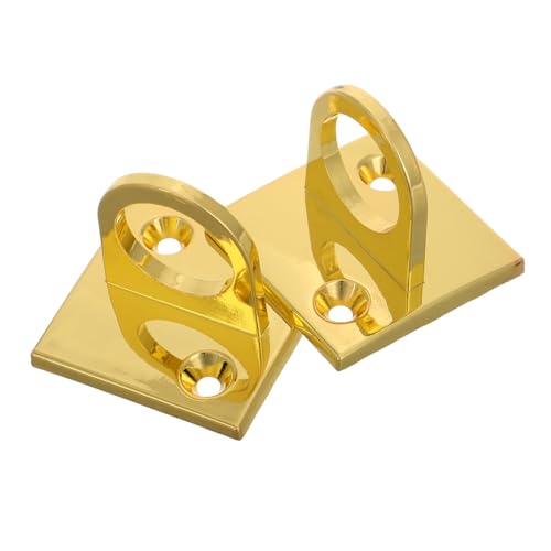 STOBAZA 2 Stück Pad Eye Platte U haken Metall Deckenhaken Wandhalterung mit Schrauben Gold für Schwere Beanspruchung Vielseitig zum Aufhängen von Seilen und Absperrungen im Innen von STOBAZA