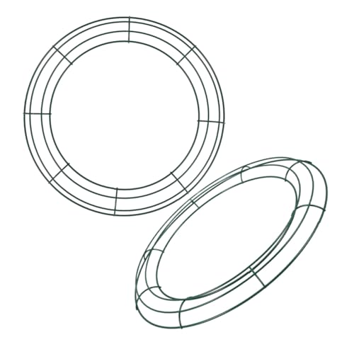 STOBAZA 2 Stück Runder Metall Kranzrahmen aus Robustem Stabiler Wreath Base für DIY Kränze Basteln Flexibel für Weihnachtsdeko Hochzeits und Partydekoration Teiliges von STOBAZA