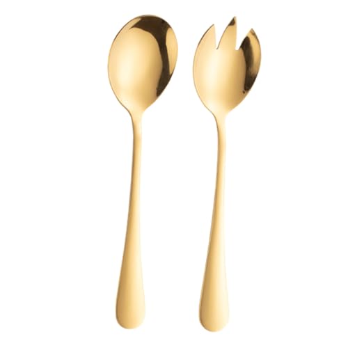 STOBAZA 2 Stück Servierbesteck Salatset aus Teilig Langlebige Salatlöffel und in Gold Robustes Obstbesteck Komfortabler Griff für Zuhause Restaurant und Hotelgebrauch STOBAZA 2 Stück Servierbesteck Salatset aus Teilig Langlebige Salatlöffel und in Gold Robustes Obstbesteck Komfortabler Griff für Zuhause Restaurant und Hotelgebrauch von STOBAZA