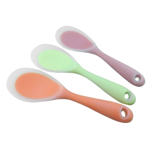 STOBAZA 2 Stück Silikon Reislöffel Antihaft Servierlöffel Küchenhelfer Bpa frei Ergonomisch Leicht für Zuhause und Restaurant Transparent Orange von STOBAZA