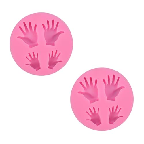 STOBAZA 2 Stück Silikonform Palmform Pralinenformen Fondant Kuchenform für DIY Schokolade Backform Kreative Handwerksform Sicher Bpa Frei Rosa von STOBAZA