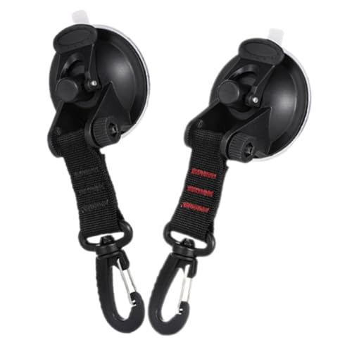 STOBAZA 2 Stück Starke Saugnapf Haken mit Robustem Nylonband Tragbare Einfache Anwendung Geeignet für Auto Haushalt und Outdoor Wiederverwendbare Kratzfreie Halterungen von STOBAZA