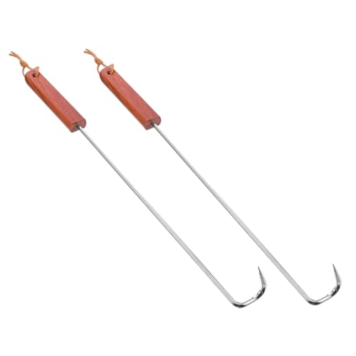 STOBAZA 2 Stück Teiliges Edelstahl Bbq Fleischgabel Tragbare Grillspieße für Steak Lamm und Hot Dogs Rostfrei Leicht zu Reinigen für Holzkohlegrill und Außengrill von STOBAZA