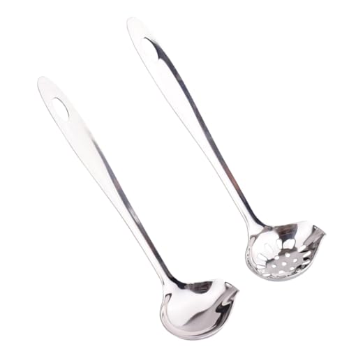 STOBAZA 2 Stück Teiliges Edelstahl Schöpflöffel und Sieb mit Langem Griff Rostfrei Hitzebeständig für Hot Pot Suppen und Restaurantgebrauch Praktische Küchenhelfer für Zuhause und STOBAZA 2 Stück Teiliges Edelstahl Schöpflöffel und Sieb mit Langem Griff Rostfrei Hitzebeständig für Hot Pot Suppen und Restaurantgebrauch Praktische Küchenhelfer für Zuhause und von STOBAZA