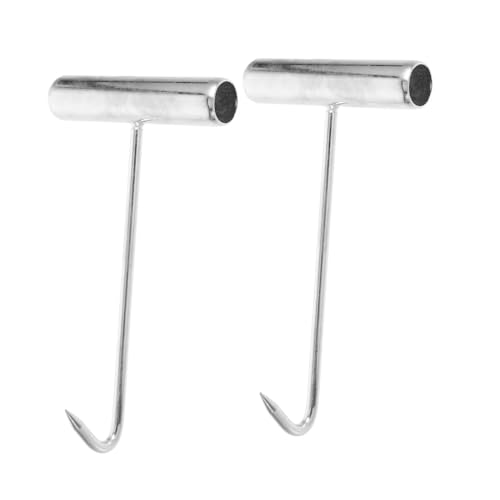STOBAZA 2 Stück Teiliges Fleischhaken Galvanisiertem Eisen mit T griff Robuste und Langlebige Metzgerhaken für Rind Lammfleischverarbeitung Komfortabler Griff für Sicheres Aufhängen Beim von STOBAZA