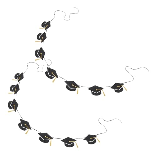 STOBAZA 2 Stück Teiliges Glitzer Graduation Cap Banner Vorbespannt Hochwertiges Abschlussdekor für Schule und Uni Vielseitig für Innen und Außenbereich Festliche Abschlussgirlande mit STOBAZA 2 Stück Teiliges Glitzer Graduation Cap Banner Vorbespannt Hochwertiges Abschlussdekor für Schule und Uni Vielseitig für Innen und Außenbereich Festliche Abschlussgirlande mit von STOBAZA