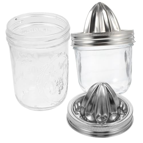 STOBAZA 2 Stück Teiliges Manuelles Zitruspresse aus Edelstahl Ergonomischer Handentsafter für Zitronen Orangen und Verschiedenes Einfache Reinigung Langlebig Geeignet für Mason Jar von STOBAZA