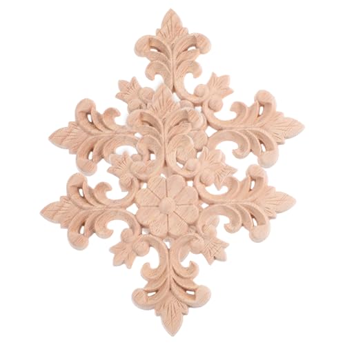 STOBAZA 2 Stück Teiliges Möbel eckornament aus Massivem Holz Geschnitzte Dekorative Aufsätze Quadratisch DIY Holzapplikationen für Schrank Bett Tür Wohnliche Holzmöbel deko von STOBAZA