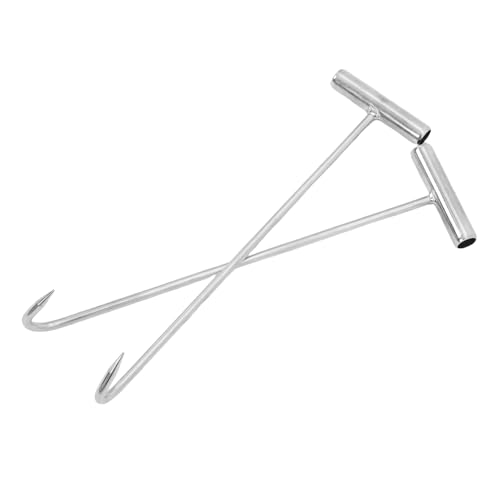 STOBAZA 2 Stück Teiliges T Förmiges Manhole Cover Lifters Robuster Heavy Duty Haken mit T Griff Vielseitiger Hebehaken für Kanaldeckel Regenwasserschächte und Tankabdeckungen von STOBAZA