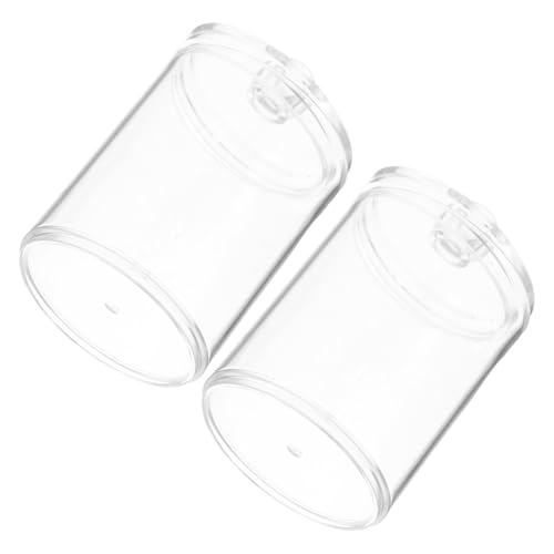 STOBAZA 2 Stück Teiliges Transparente Aufbewahrungsgläser mit Deckel Luftdicht und Staubgeschützt Vielseitig für Badezimmer Organizer Wattepad und Wattestäbchen Aufbewahrung Praktische von STOBAZA