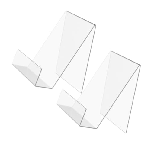 STOBAZA 2 Stück Transparenter Acryl Buchständer Stabiles Leichtes Desktop Regal für Bücher Alben und Tablets Vielseitiger Aufsteller für Zuhause Bibliothek und Buchhandel Eleganter von STOBAZA