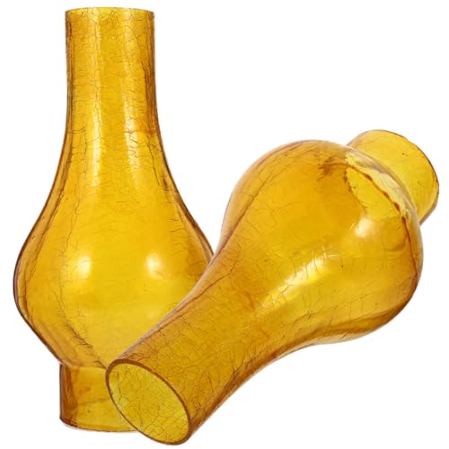 STOBAZA 2 Stück Vintage Lampenschirme aus Mattiertem Glas Hitzebeständig Ersatz für Petroleum und Kerosinlampen Retro Braun für Wand und Tischlampen Stilvolle Dekoration Wohnzimmer von STOBAZA