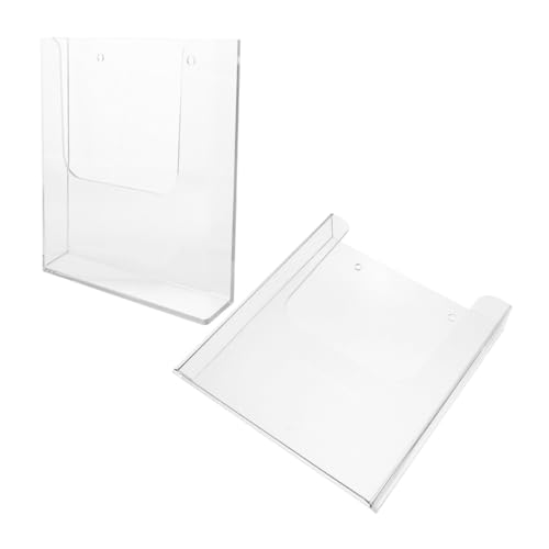 STOBAZA 2 Stück Wand organizer Klare Wandhalterung Prospektspender Wandmontage Büro Dokumentenhalter Modern Robust Für Zeitschriften Flyer Präsentation von STOBAZA