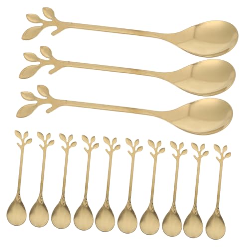 STOBAZA 20 Blatt Kaffeelöffel Goldfarbene Mini Rührlöffel Aus Edelstahl Zum Mischen Von Kaffee Und Tee Rühren Von Espresso Und Desserts Teelöffel Für Kleine Portionen Von Demitasse von STOBAZA