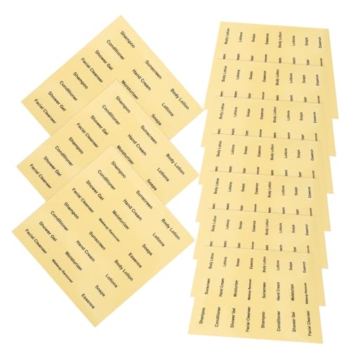 STOBAZA 20 Blatt Wasserdichte Aufkleber für Reise umfüllflaschen Transparente Selbstklebende Kosmetik Hautpflegeetiketten Praktische Flaschenbeschriftung für Bad und Reise von STOBAZA