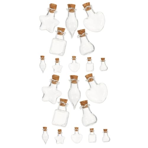 STOBAZA 20 Stk Mini-glasflasche Mini-trankflaschen Miniflasche Korkflasche Selber Machen Kompakte Wunschflasche Miniflasche Selber Machen Kleine Flasche Selber Machen Hölzern von STOBAZA