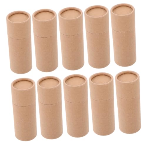 STOBAZA 20 Stück Braune Papier röhrchen mit Deckel Runde Kraftpapier geschenkboxen Vielseitige Kartonbehälter für Tee Räucherwerk und Kleine Aufbewahrung Nachhaltige Verpackung von STOBAZA