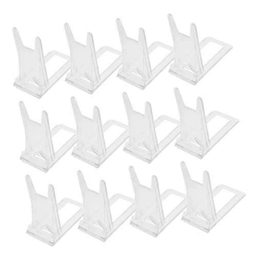 STOBAZA 20 Stück Mehrzweck-Display-Rack kleiner Ausstellungsstand Desktop-Buchständer Buchdisplay -Rack Plattenständer Buchhalter Stand book display stand Kartenständer Plastik Transparent von STOBAZA