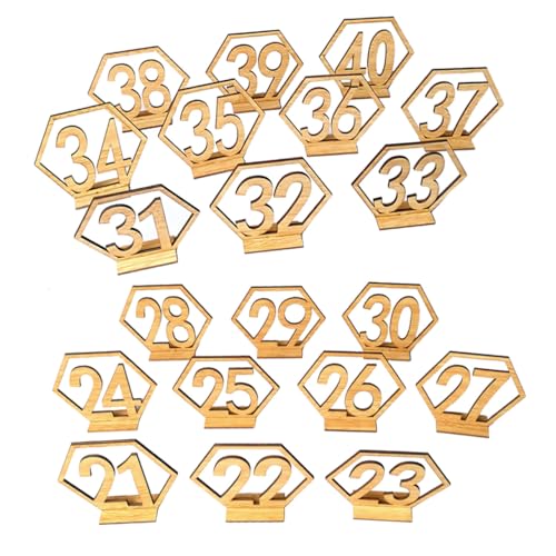 STOBAZA 20 Stück Teiliges Holz-tischnummern Halterung Sechseckige Sitzkarten Dekoration für Hochzeit Bankett Geburtstag und Party Wiederverwendbar Elegante Tischdeko von STOBAZA