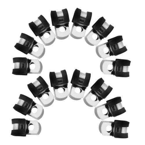STOBAZA 20 Stück Teiliges Kabelschellen mit Gummieinlage Rostfreie Edelstahl klemmhalter für Elektrokabel Kleine Schwere Rohrschellen Vielseitig Einsetzbar und Gepolstert für Sicheren STOBAZA 20 Stück Teiliges Kabelschellen mit Gummieinlage Rostfreie Edelstahl klemmhalter für Elektrokabel Kleine Schwere Rohrschellen Vielseitig Einsetzbar und Gepolstert für Sicheren von STOBAZA