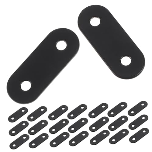 STOBAZA 20 Stück Teiliges Schwarzer Edelstahl Flachwinkelverbinder Robuste Möbelwinkel für Metall Rostfrei Kratzfest Vielseitig Einsetzbar für Möbel Fenster Ablagen von STOBAZA