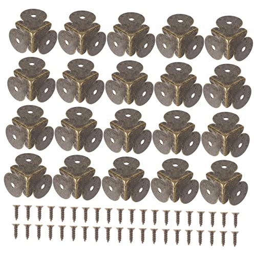 STOBAZA 20 Stück Vintage Möbel Eckenschutz Dreieckiger Metallbeschlag Antik Stil Rustfreier Kantenschutz für Holzkisten Schmuckschatullen Möbel Schutz Zubehör von STOBAZA