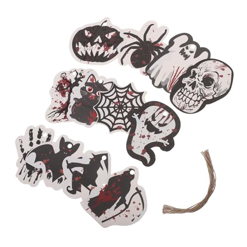 STOBAZA 24 Stück Teiliges Halloween Hängedeko Langlebige Party Deko Ornamente Klassische Gruselige Motive Vielseitig für Baum Tür Fenster und Wand Wiederverwendbar Lebendige Farbakzente von STOBAZA