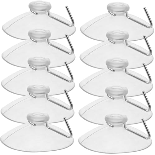 STOBAZA 24 Stück Teiliges Transparenter PVC Saughaken mit Starkem Halt Installieren für Bad Küche und Büro ohne Bohren Wiederverwendbar mit Metallhaken von STOBAZA