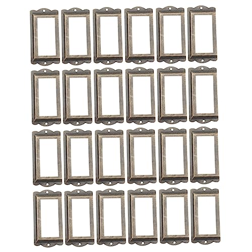 STOBAZA 24 Stück Vintage Etikettenhalter Antike Metallrahmen für Kabinette DIY Foto und Beschriftungsrahmen aus Hochwertigem Retro Stil für Dekorative Anwendungen STOBAZA 24 Stück Vintage Etikettenhalter Antike Metallrahmen für Kabinette DIY Foto und Beschriftungsrahmen aus Hochwertigem Retro Stil für Dekorative Anwendungen von STOBAZA
