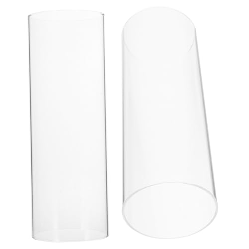 STOBAZA 2er Set Transparente Kerzenhaube Tischdekoration Kerzenhalter Windschutz Für Stumpenkerzen Höhe Durchmesser Glasglocke Für Stilvolle Wohnaccessoires von STOBAZA