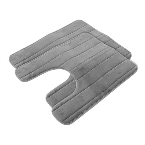 STOBAZA 2stücke Langsam Zurückfederndes U-förmiges Toilettensitzkissen Geschmeidige Toilettenmatte U-förmige Wasserabsorbierende Matte rutschfeste Toilettenbodenmatte Multifunktions-fußmat von STOBAZA