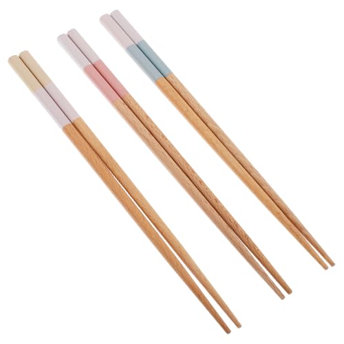 STOBAZA 3 Paare Japanische Essstäbchen Set Natürliche Holzstäbchen mit Spitzen Enden Bedruckte Wiederverwendbare Essstäbchen für Familienmahlzeiten und Kreative Küchennutzung STOBAZA 3 Paare Japanische Essstäbchen Set Natürliche Holzstäbchen mit Spitzen Enden Bedruckte Wiederverwendbare Essstäbchen für Familienmahlzeiten und Kreative Küchennutzung von STOBAZA